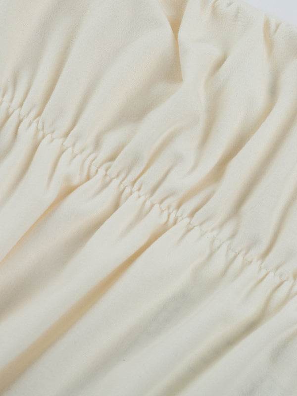 Cowl Neck Ruched Mini Dress For Women- Cream Sexy Long Sleeve Fringe Bodycon - Spring Cocktail Party 2026