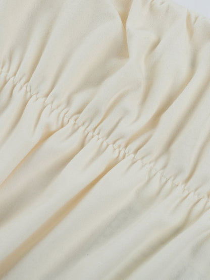Cowl Neck Ruched Mini Dress For Women- Cream Sexy Long Sleeve Fringe Bodycon - Spring Cocktail Party 2026