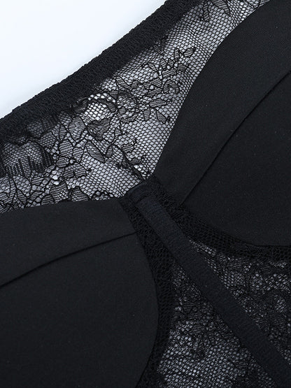Off Shoulder Lace Corset Blouse For Women - Black Sheer Mesh Long Sleeve Bustier Top - Spring Night Out Clubwear 2026