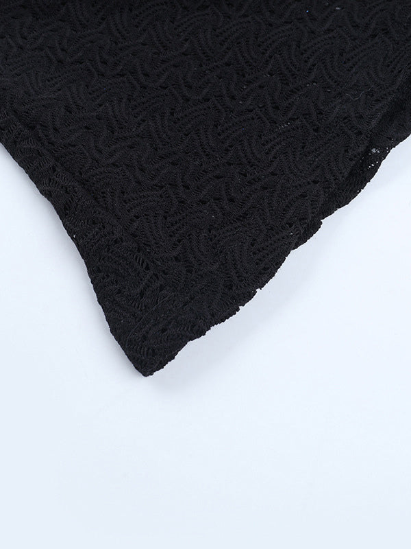 V-Neck Bodycon Long Dress For Women - Black Sexy Ruffle Cut Out - Spring Party Wedding Guest Wear 2026