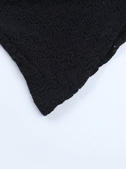 V-Neck Bodycon Long Dress For Women - Black Sexy Ruffle Cut Out - Spring Party Wedding Guest Wear 2026