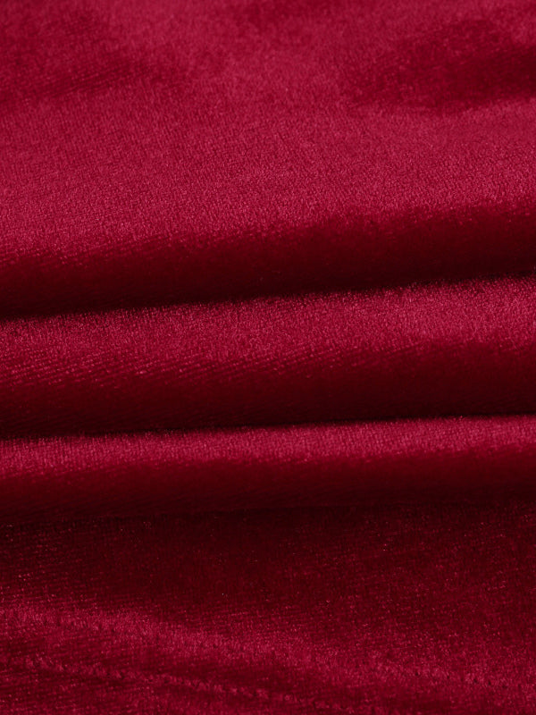 Ruched Velvet Bodycon Mini Dress For Women-Red Strapless Draped Side Sash -Spring Summer Cocktail Party Wear 2026