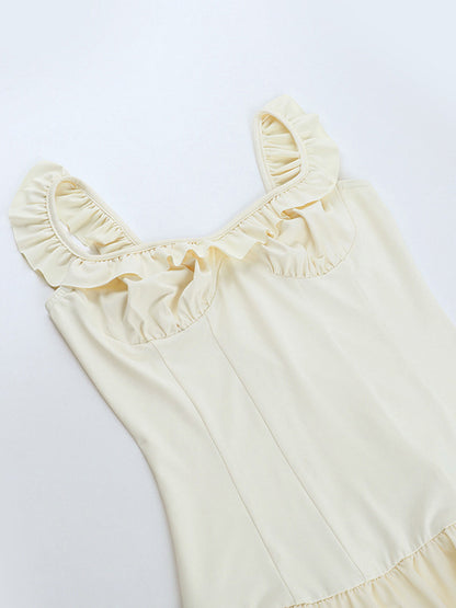 Bubble Hem Mini Dress For Women - Coquette Aesthetic Ruffle Corset Fit - Summer Beach Party Look 2026
