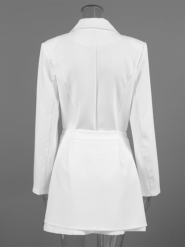 Blazer Dress For Women's Elegant Mini Dress - Wrap Tie Waist Notch Lapel Slim Fit - Spring Office Wear 2026