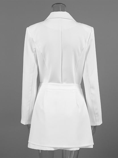 Blazer Dress For Women's Elegant Mini Dress - Wrap Tie Waist Notch Lapel Slim Fit - Spring Office Wear 2026