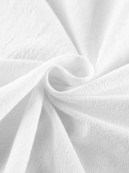 100% Cotton Blouse Women's Chic Boho Top - White Ruffle Neck Lantern Sleeve V Neck - Beach Vacation 2026