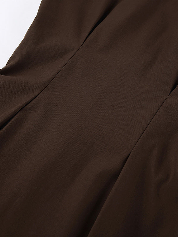 Sheer Chiffon Blouse Women's Flare Sleeve Top - Brown Boho Ruffle Tiered Loose Fit - Spring Party Night 2026