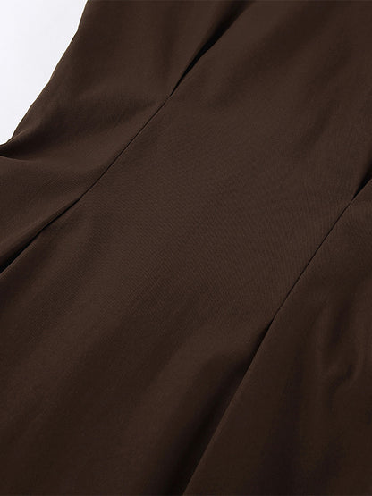 Sheer Chiffon Blouse Women's Flare Sleeve Top - Brown Boho Ruffle Tiered Loose Fit - Spring Party Night 2026