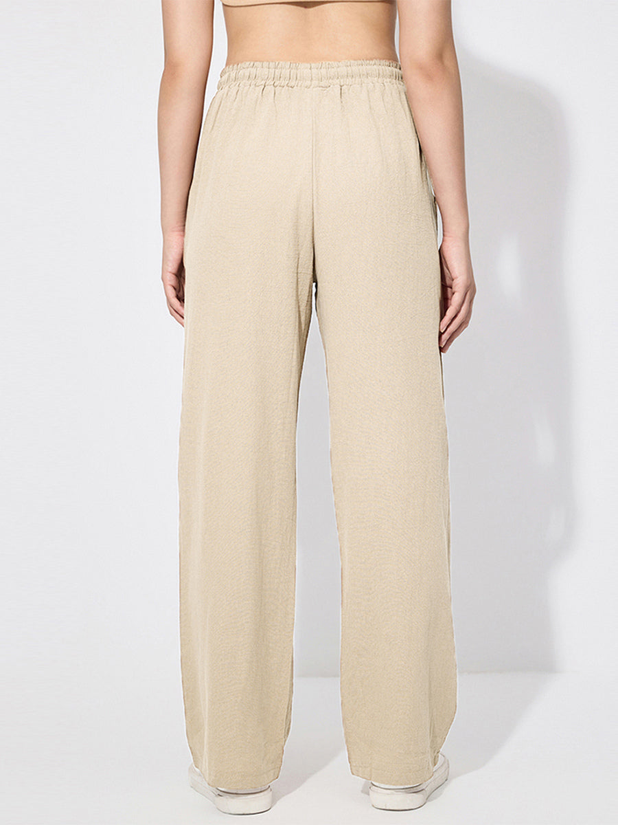 Wide Leg Trousers For Women - Casual Flowy Drawstring Elastic Waist Pants - Summer Beach Vacation 2026