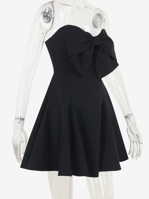 Coquette Bow Dress For Women - Strapless Sweetheart A Line Mini Dress - Summer Birthday Party 2026