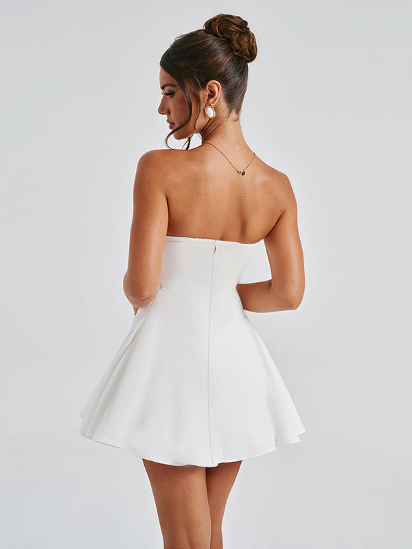 Coquette Bow Dress For Women - Strapless Sweetheart A Line Mini Dress - Summer Birthday Party 2026
