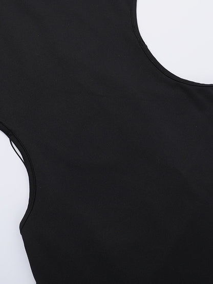 Backless Maxi Dress For Women - Butterfly Detail Mock Neck Black Bodycon Long Dress - Summer Night Out Clubwear 2026