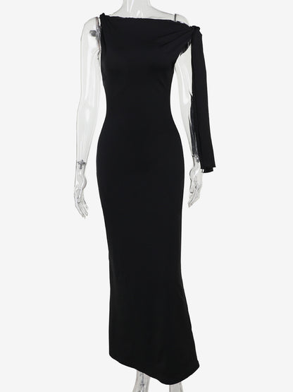 Off Shoulder Maxi Dress For Women - Minimalist Elegant Bodycon Long Dress- Summer Formal Evening Gala 2026