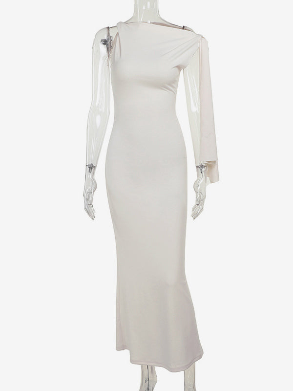 Off Shoulder Maxi Dress For Women - Minimalist Elegant Bodycon Long Dress- Summer Formal Evening Gala 2026