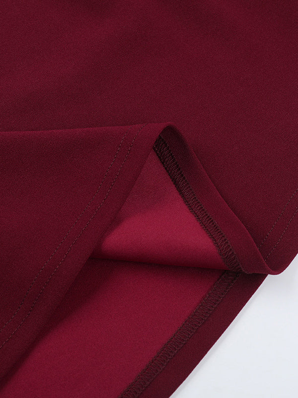 Square Neck Midi Dress For Women - Retro A-Line Pleated Dress - Spring Cocktail Party 2026