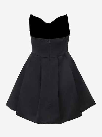 Corset Coquette Satin Dress For Women - Black Gothic Sweetheart Boned Sleeveless A Line Dress - Summer Birthday Party 2026