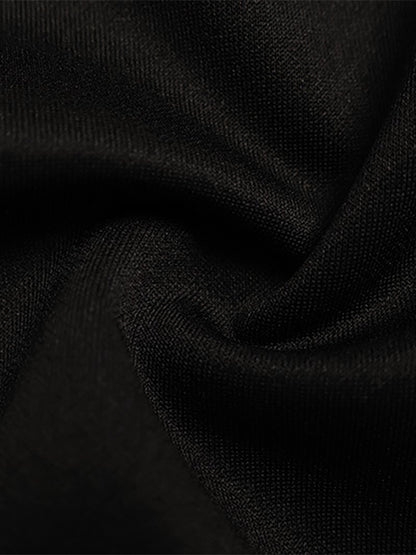Lace Trim Keyhole Mini Dress For Women - Black Elegant High Neck Short Sleeve A-Line Dress - Spring Birthday Party 2026