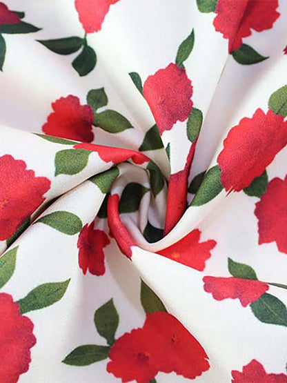 Floral Backless Maxi Dress For Women - Flowers Print Tiered Ruffle Hem High Slit Halter Gown - Summer Sexy Date Night Outfit 2026