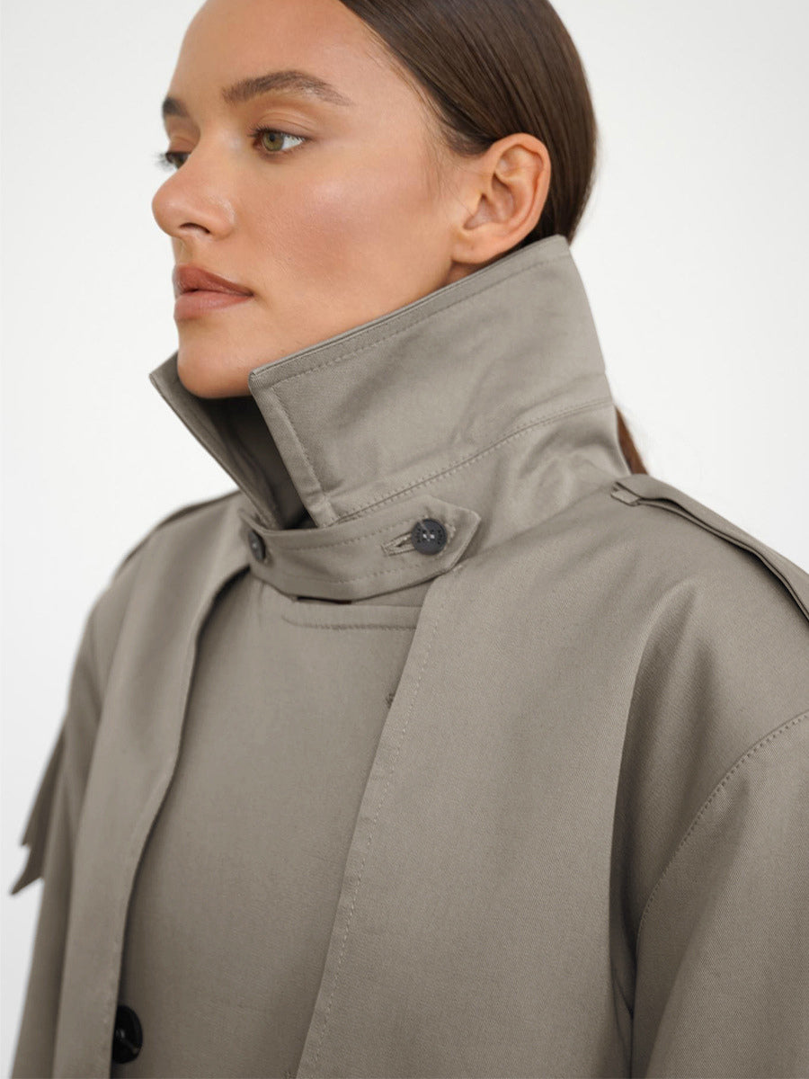 Double Breasted Trench Coat For Women - Belted Classic Longline Overcoat - Spring Chic Office-to-dinner Outerwear 2026