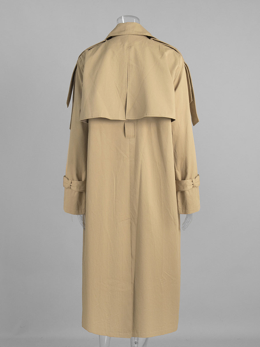 Double Breasted Trench Coat For Women - Belted Classic Longline Overcoat - Spring Chic Office-to-dinner Outerwear 2026