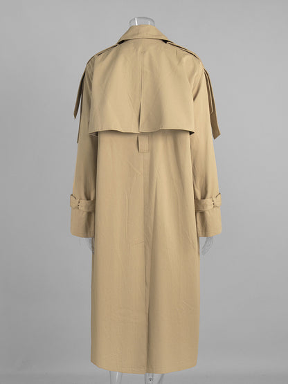Double Breasted Trench Coat For Women - Belted Classic Longline Overcoat - Spring Chic Office-to-dinner Outerwear 2026