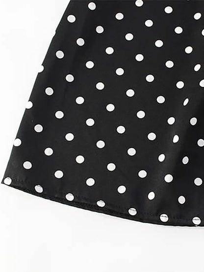 Vintage Polka Dot Halter Mini Dress For Women - Black Retro Criss Cross Keyhole Fit And Flare Sundress - Summer Girls Night Out 2026