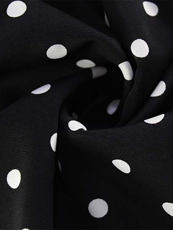 Vintage Polka Dot Halter Mini Dress For Women - Black Retro Criss Cross Keyhole Fit And Flare Sundress - Summer Girls Night Out 2026