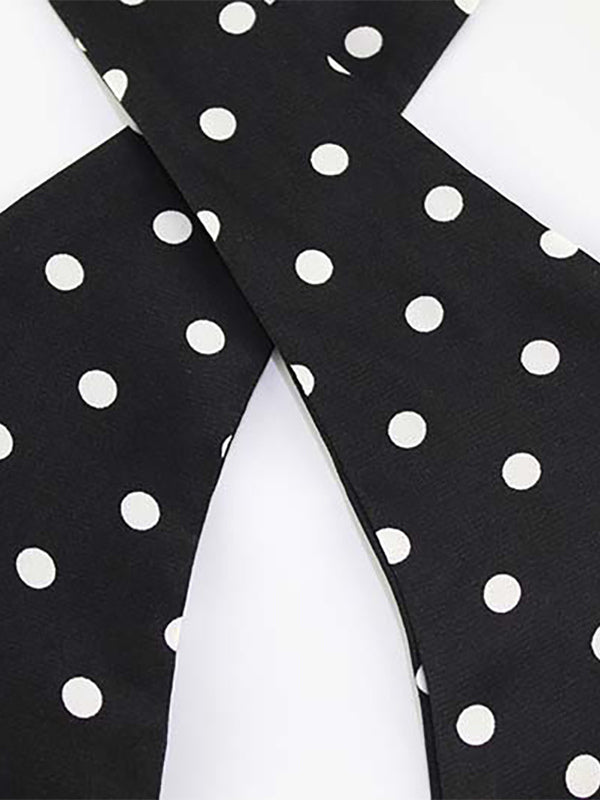 Vintage Polka Dot Halter Mini Dress For Women - Black Retro Criss Cross Keyhole Fit And Flare Sundress - Summer Girls Night Out 2026