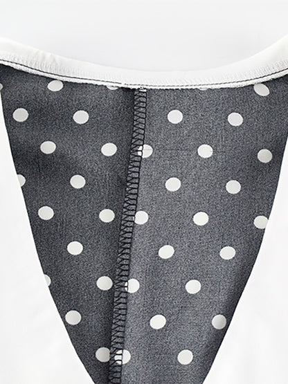 Polka Dot Maxi Dress For Women - Black Vintage Peter Pan Collar Bodycon Pencil Dress - Summer Date Night 2026