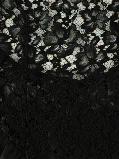 Sheer Lace Patchwork Halter Maxi Dress For Women - Black Sexy Backless Mermaid Bodycon - Summer Formal Evening Gown 2026