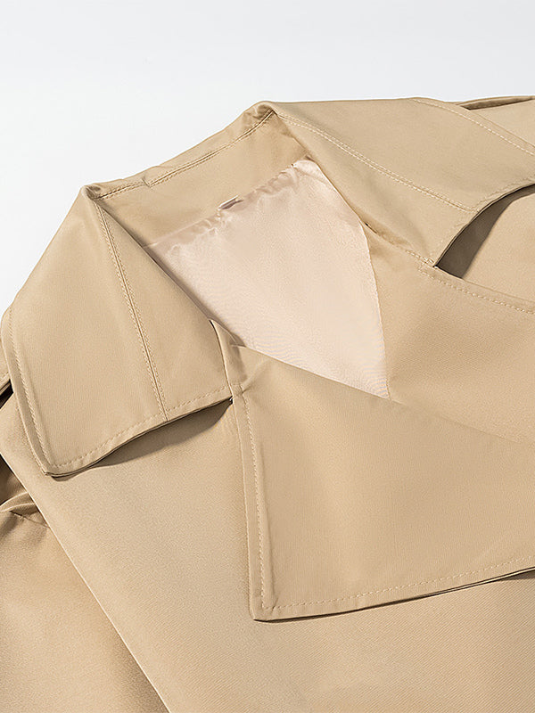 Cropped Trench Coat Women's Short Jacket - Chic Belted Slim Fit Windbreaker - Spring Office-to-dinner Daily Outerwear 2026