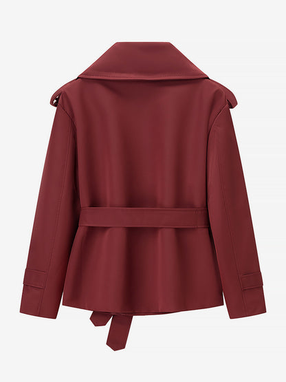 Cropped Trench Coat Women's Short Jacket - Chic Belted Slim Fit Windbreaker - Spring Office-to-dinner Daily Outerwear 2026