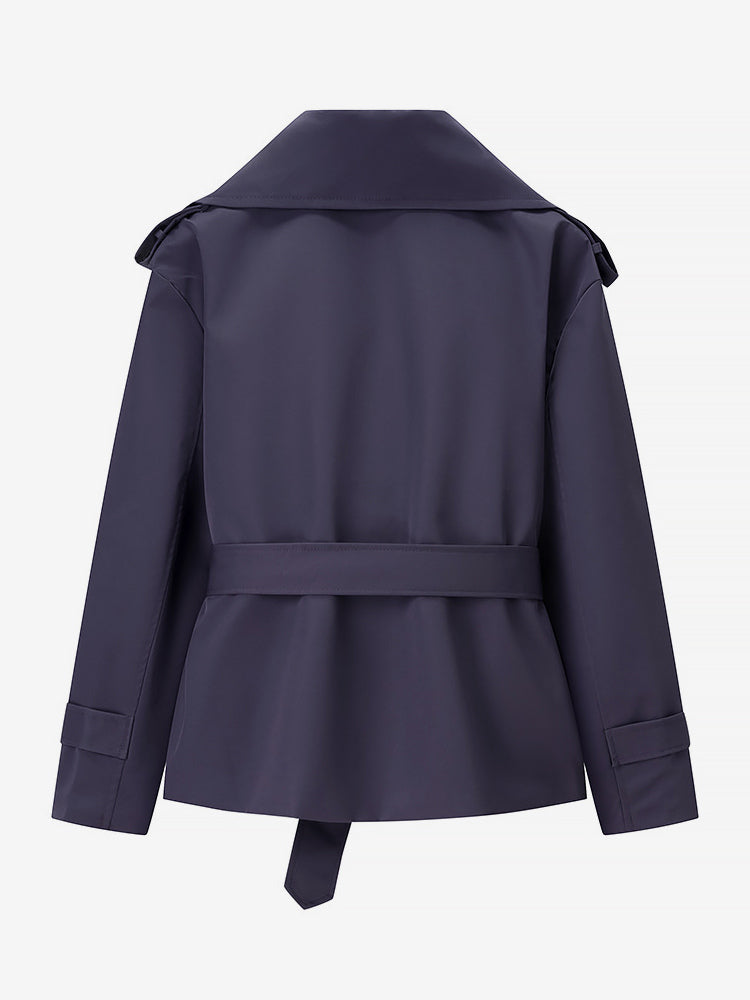 Cropped Trench Coat Women's Short Jacket - Chic Belted Slim Fit Windbreaker - Spring Office-to-dinner Daily Outerwear 2026