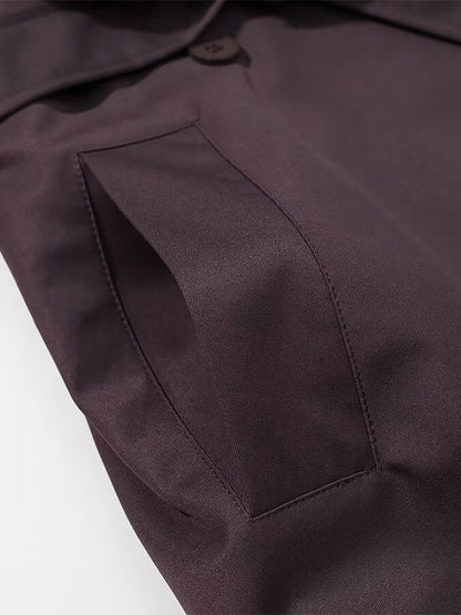 Oversized Trench Coat For Women - Chocolate Brown Chic Double Breasted Maxi Windbreaker - Spring Evening Out 2026