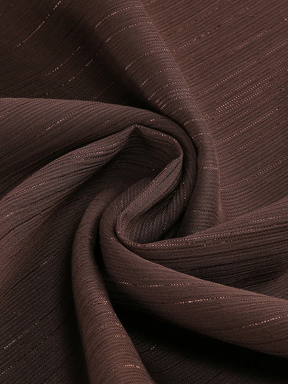 Boho Off-Shoulder Maxi Dress For Women - Brown Smocked Waist Ruffle Chiffon Tiered Long Sleeve Gown - Beach Date Night 2026