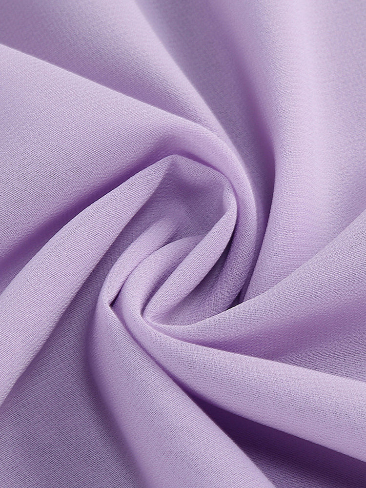 Elegant Ruffle V-Neck Chiffon Maxi Dress For Women - Lavender Boho Backless Flowy A-Line Sun Dress - Summer Beach Wedding Guest 2026