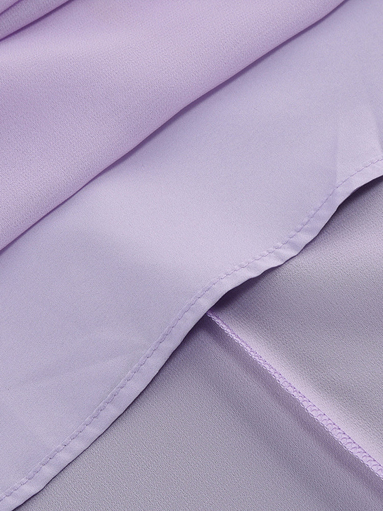 Elegant Ruffle V-Neck Chiffon Maxi Dress For Women - Lavender Boho Backless Flowy A-Line Sun Dress - Summer Beach Wedding Guest 2026