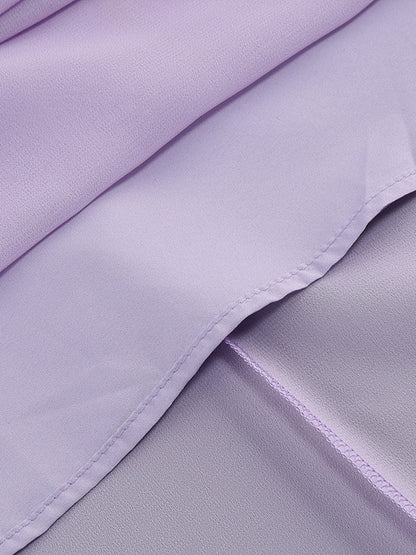 Elegant Ruffle V-Neck Chiffon Maxi Dress For Women - Lavender Boho Backless Flowy A-Line Sun Dress - Summer Beach Wedding Guest 2026
