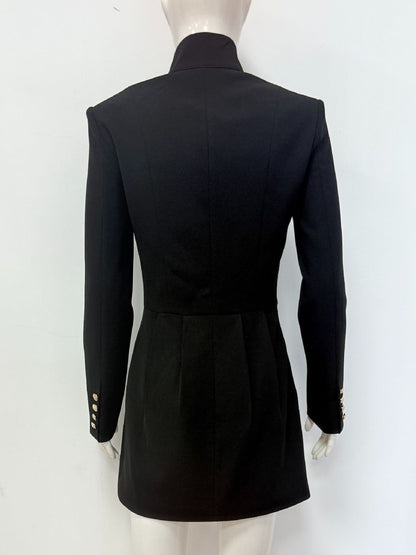 Cutout Long Sleeve Mini Dress For Women - Mock Neck Button Detail Dress - Spring Date Night Party 2026