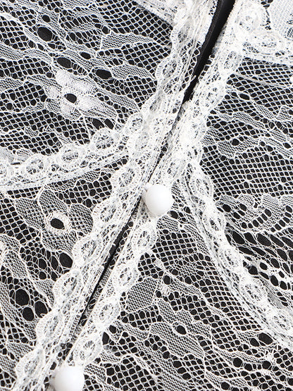 Sexy Corset Lace Blazer For Women - Black White Contrast Bustier Slim Suit Jacket - Spring Night Out Party 2026