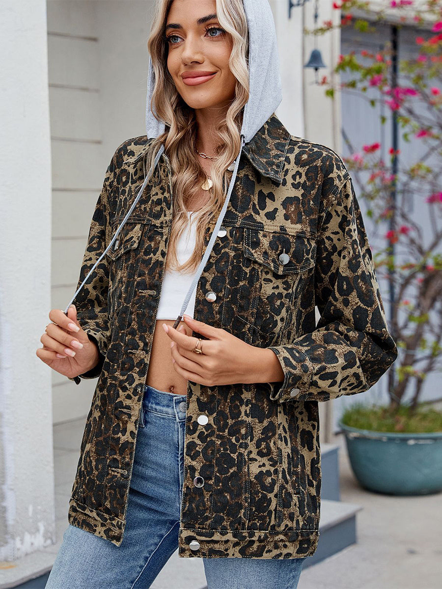 Oversized Hooded Denim Jacket For Women - Long Boyfriend Fit Distressed Jean Trucker Coat - Spring Chic Streetwear 2026