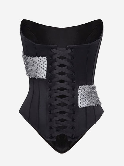 Sexy Rhinestone Hand Corset Top For Women - Sexy Strapless Body Shaper Bustier - Summer Party Clubwear 2026