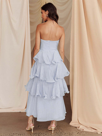 Tiered Ruffle Maxi Dress For Women - Sleeveless Layered A-Line Tube Sun Dress - Summer Wedding Guest 2026