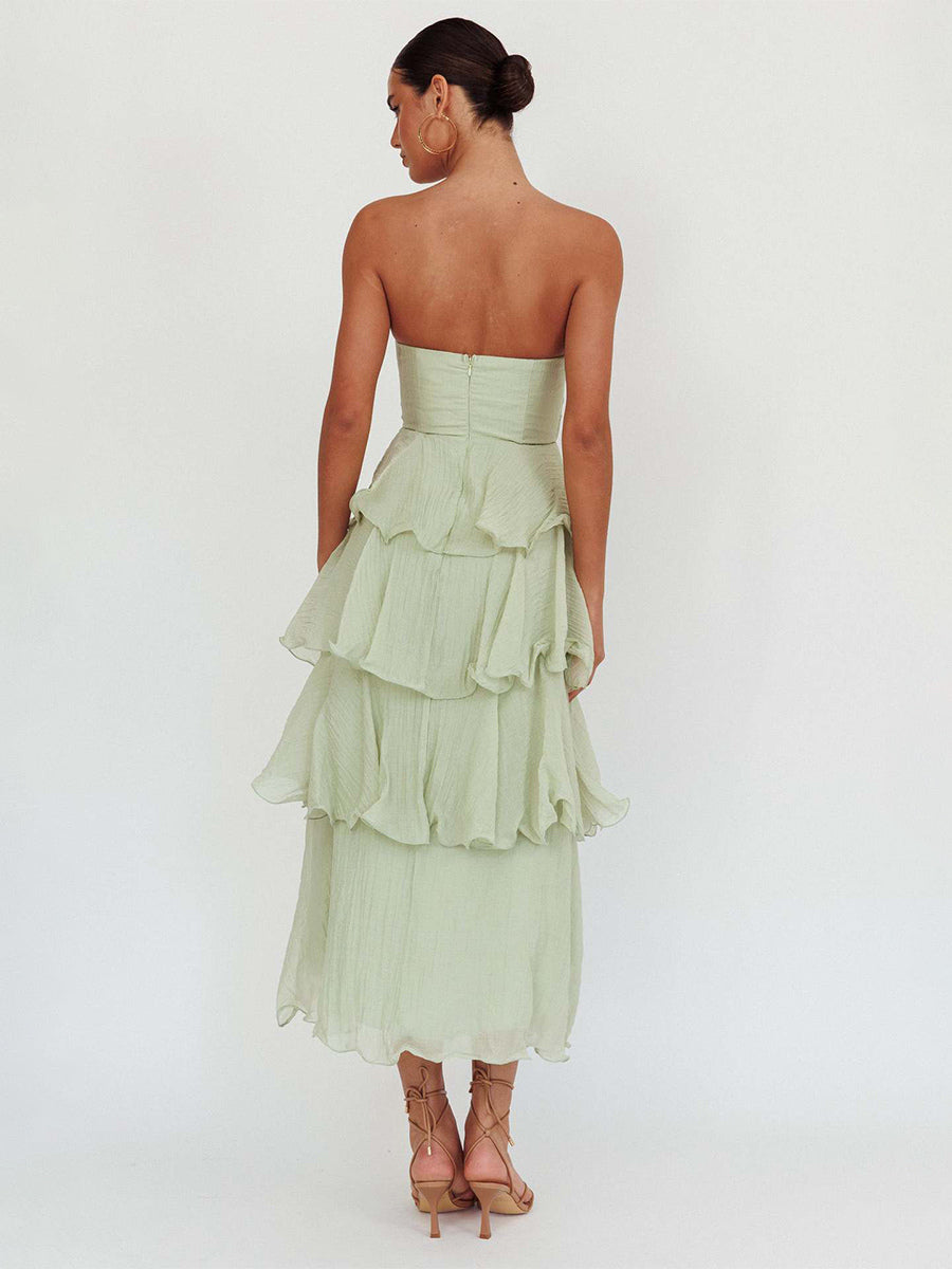 Tiered Ruffle Maxi Dress For Women - Sleeveless Layered A-Line Tube Sun Dress - Summer Wedding Guest 2026
