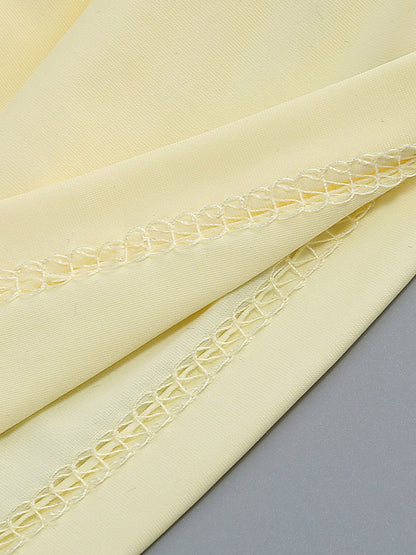Two Piece Sets Skirt Set Mini Dresses Yellow Dating Casual Cowl Neck Sleeveless Sets