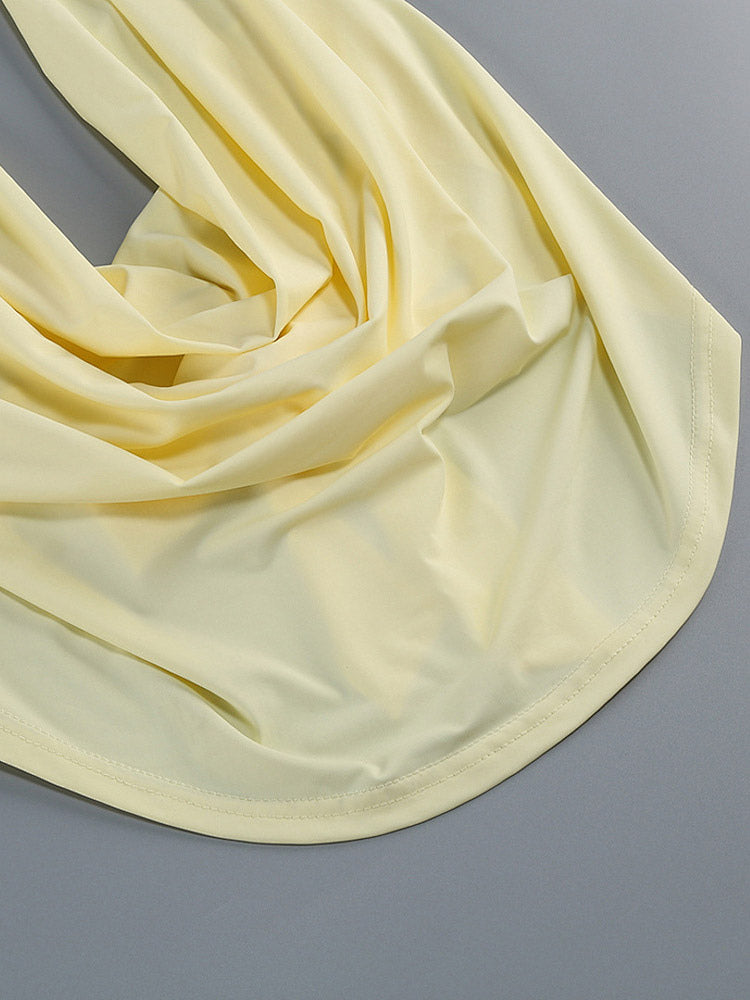 Two Piece Sets Skirt Set Mini Dresses Yellow Dating Casual Cowl Neck Sleeveless Sets