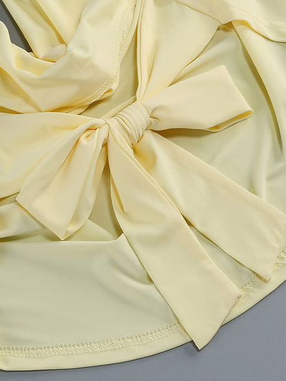 Two Piece Sets Skirt Set Mini Dresses Yellow Dating Casual Cowl Neck Sleeveless Sets