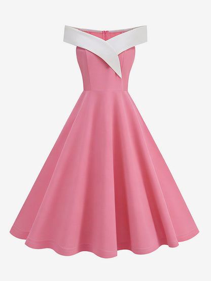 Burgundy Off Shoulder A Line Midi Dress For Women Elegant Formal