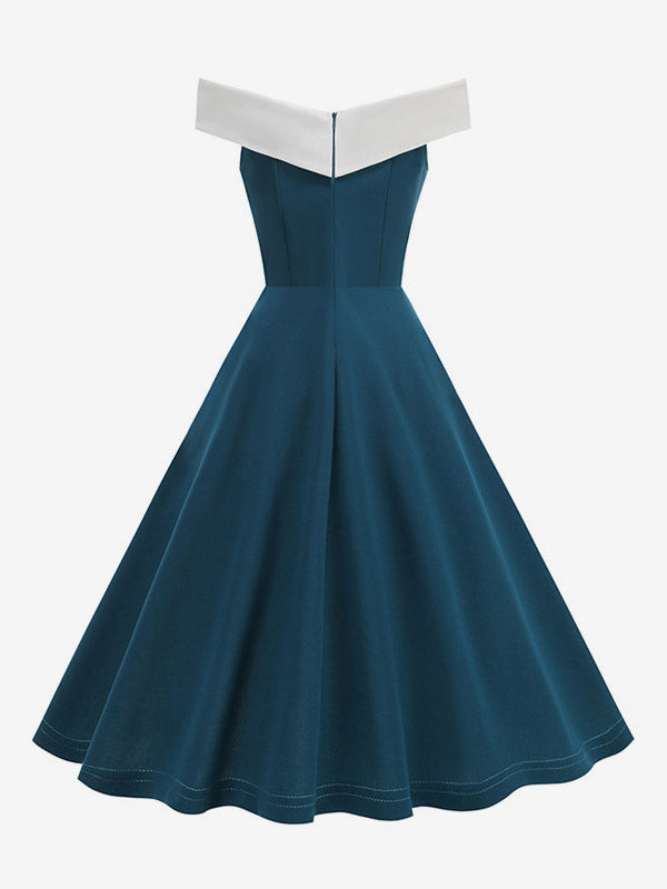Burgundy Off Shoulder A Line Midi Dress For Women Elegant Formal