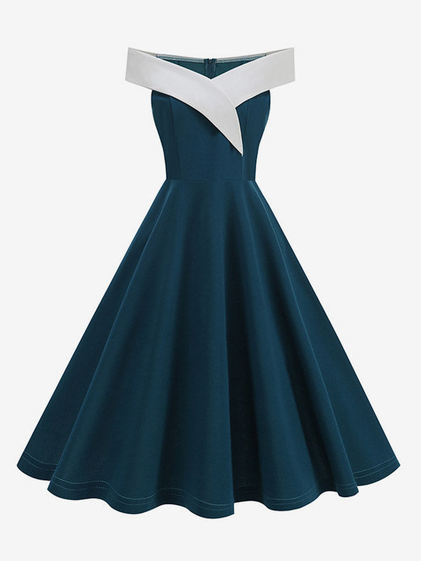 Burgundy Off Shoulder A Line Midi Dress For Women Elegant Formal